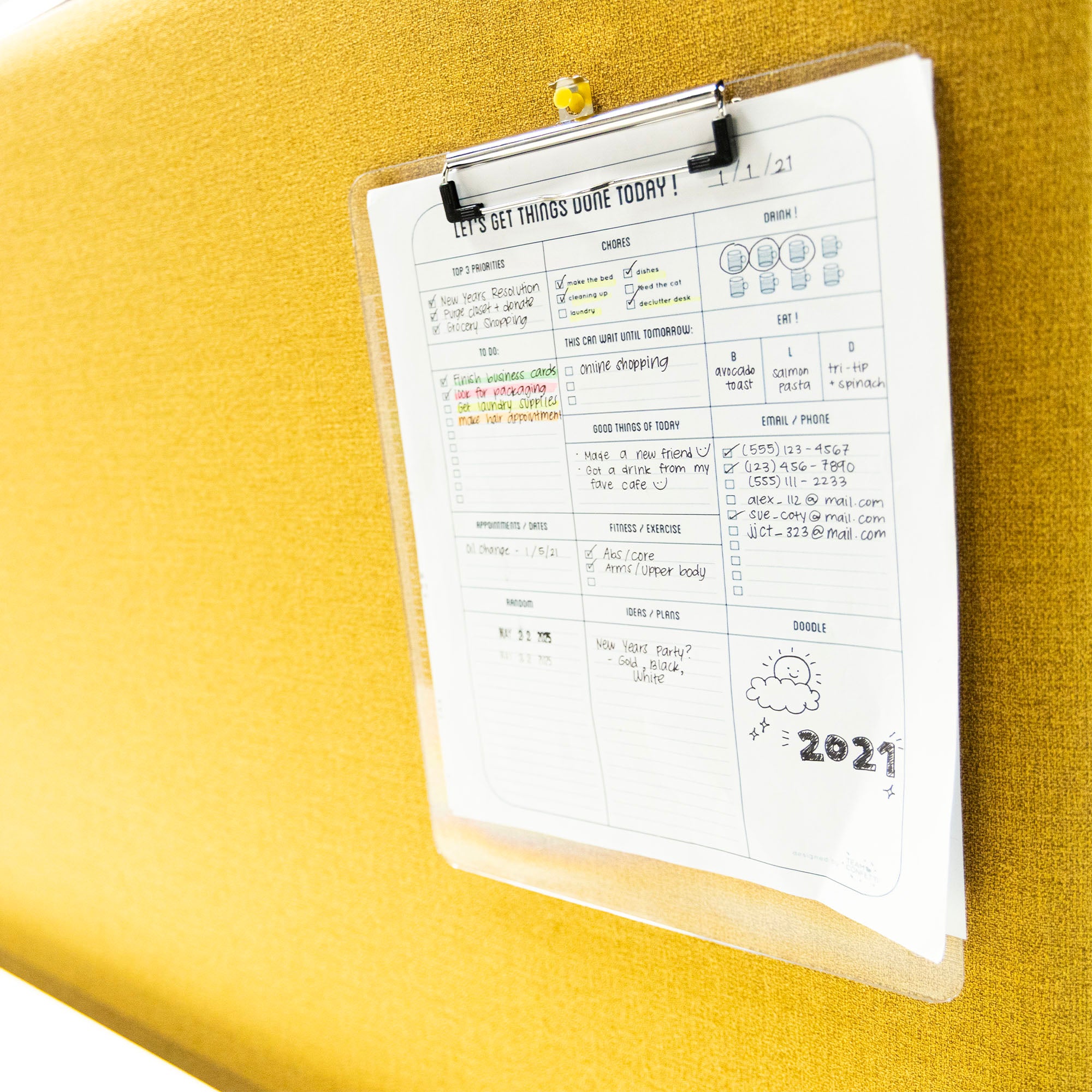 Standard Size Clear Plastic Clipboard w/ Low Profile Clip