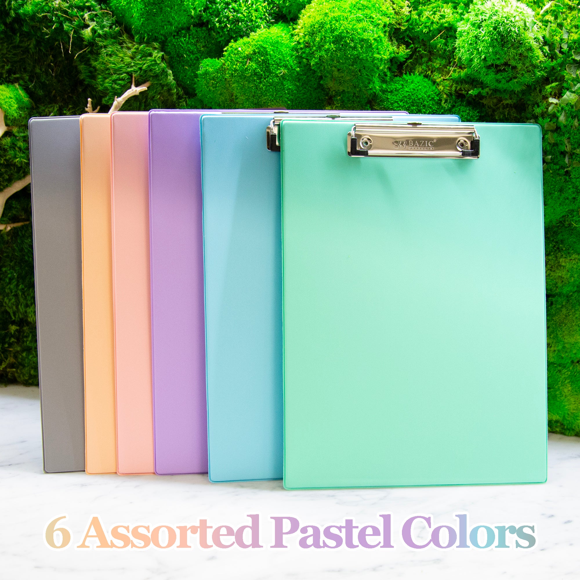 Pastel Color PVC Standard Clipboard w/ Low Profile Clip
