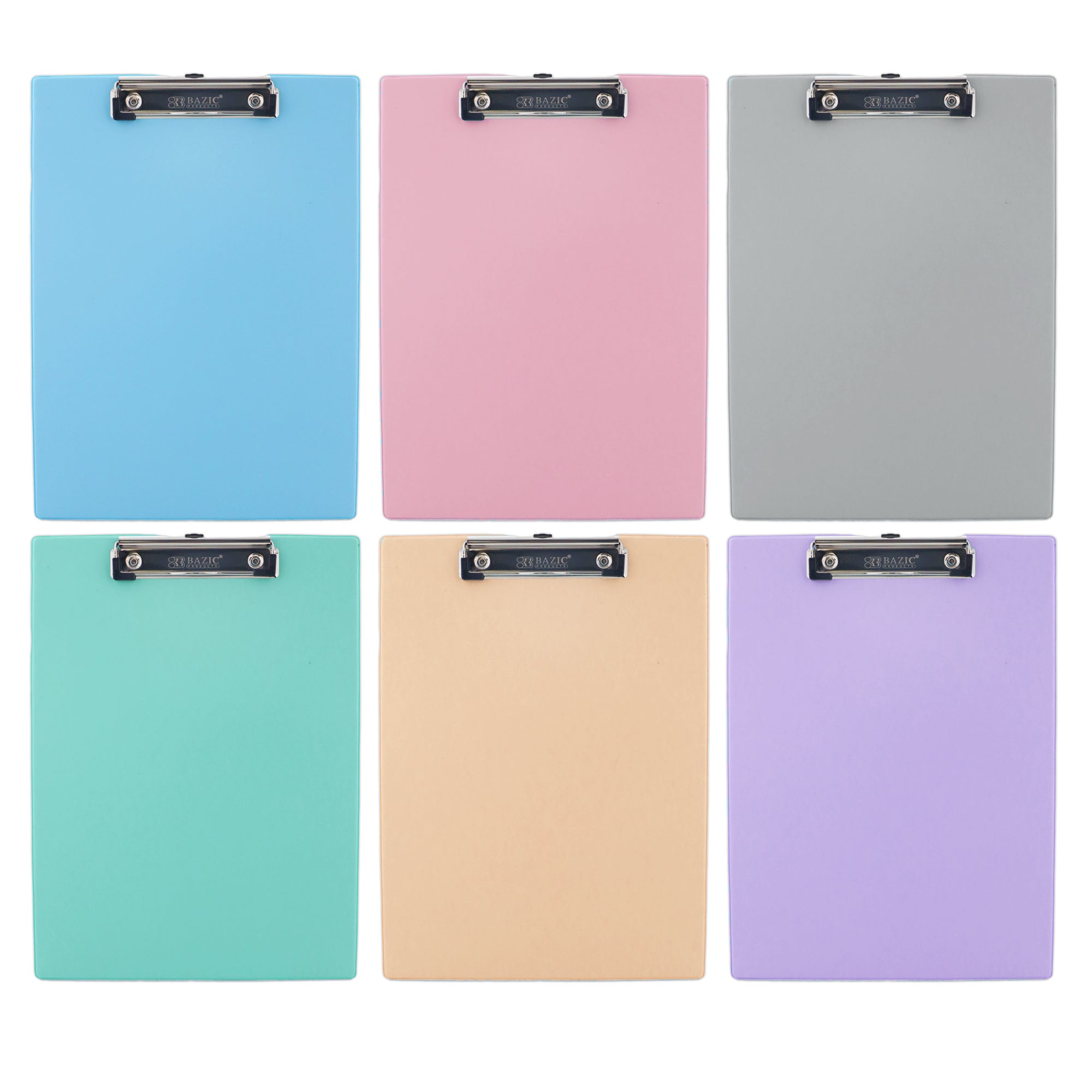 Pastel Color PVC Standard Clipboard w/ Low Profile Clip