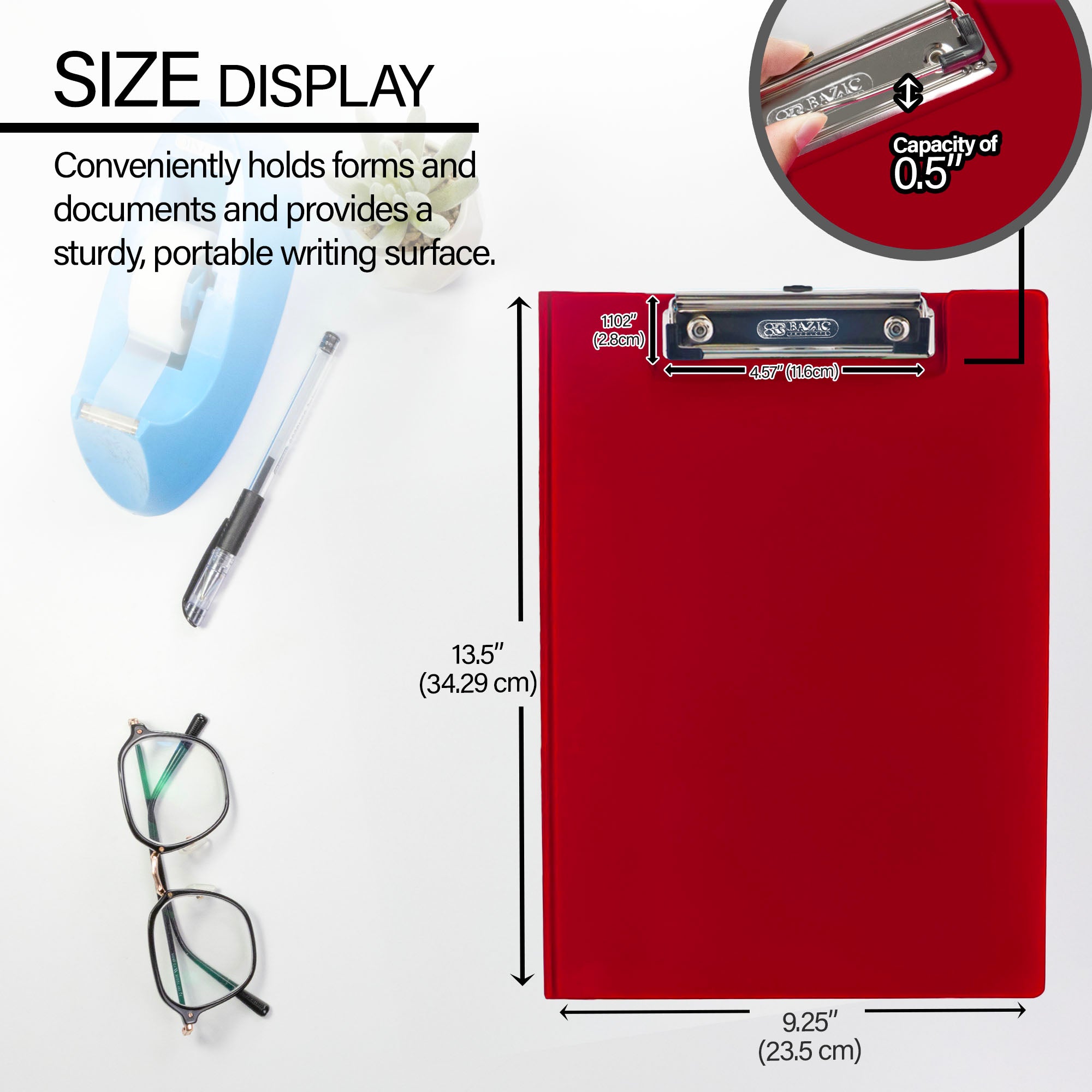 A4 Size PVC Clip Folder w/ Low Profile Clip