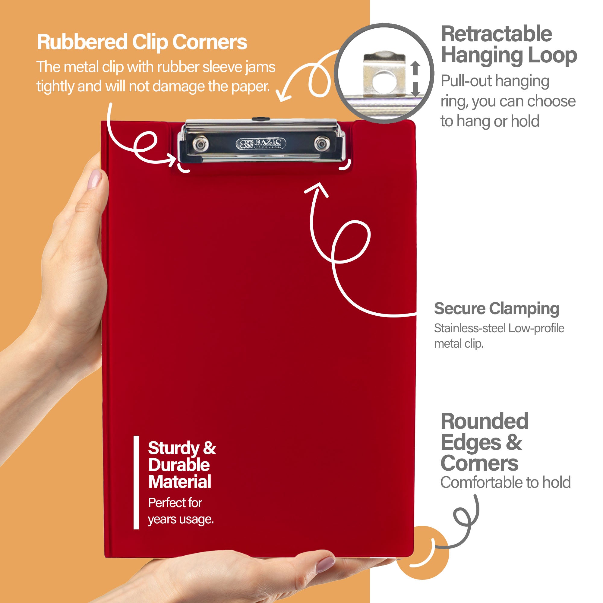 A4 Size PVC Clip Folder w/ Low Profile Clip