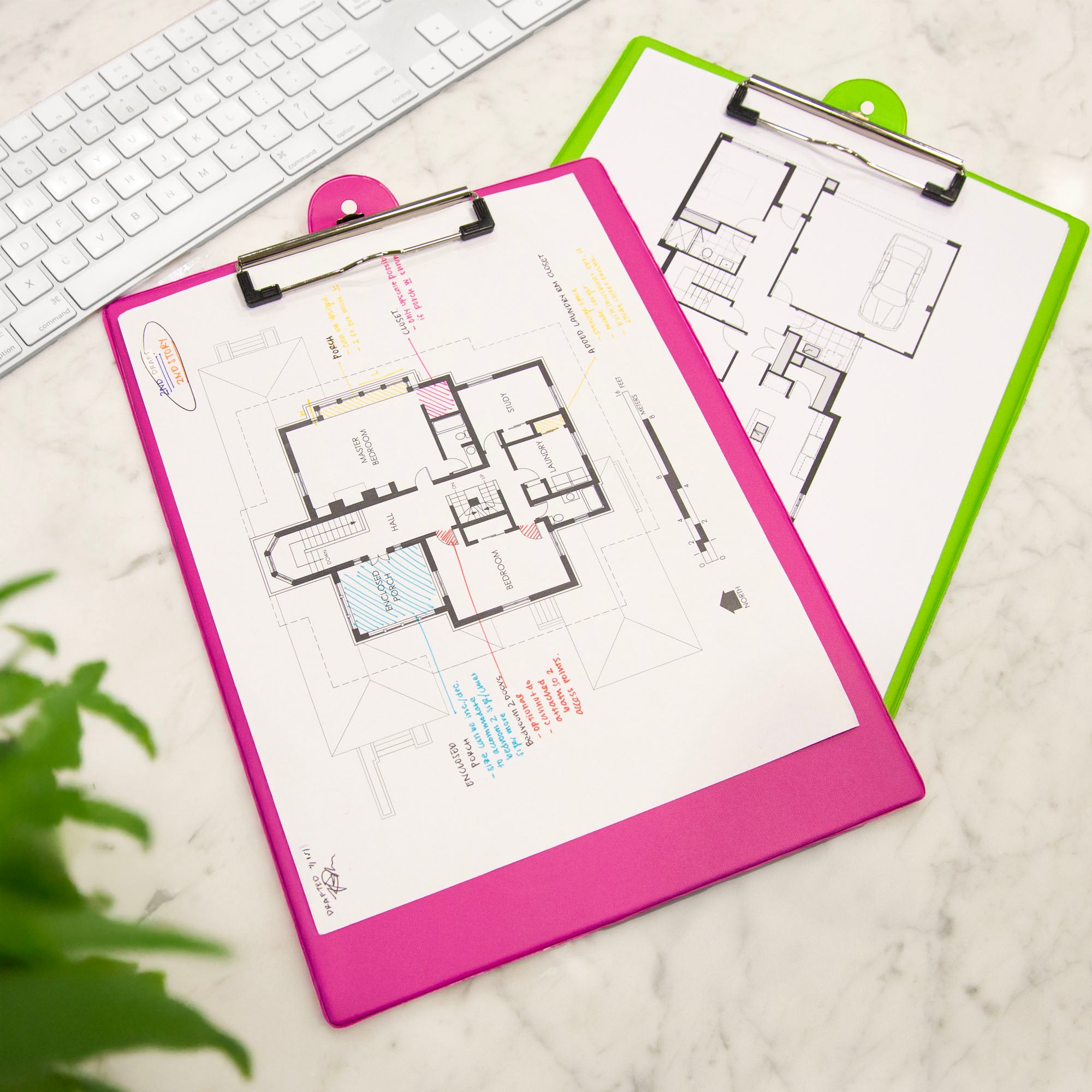 Bright Color PVC Standard Clipboard w/ Low Profile Clip