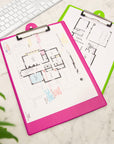 PVC Standard Clipboard Bright Color w/ Low Profile Clip