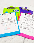 PVC Standard Clipboard Bright Color w/ Low Profile Clip