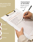 Standard Size Geometric Paperboard Clipboard w/ Gold Low Profile Clip