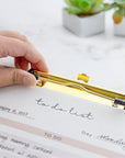 Paperboard Clipboard Geometric Gold Low Profile Clip