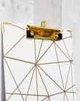 Paperboard Clipboard Geometric Gold Low Profile Clip