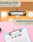 Paperboard Clipboard Standard Size Carnival Polka Dot w/ Low Profile Clip