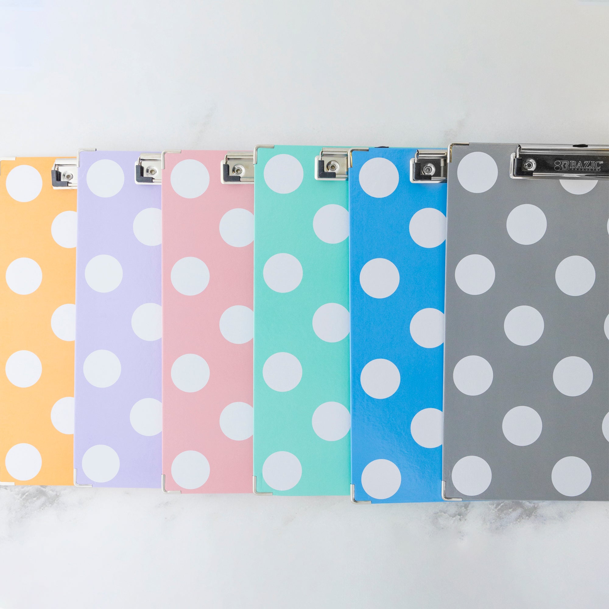 Standard Size Carnival Polka Dot Paperboard Clipboard w/ Low Profile Clip
