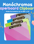 Standard Size Monochromos Paperboard Clipboard w/ Low Profile Clip
