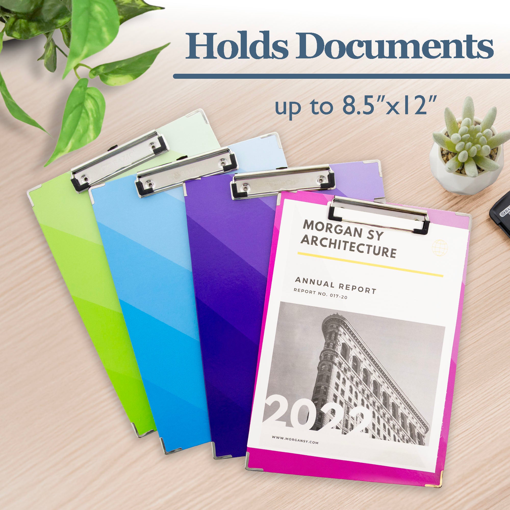Standard Size Monochromos Paperboard Clipboard w/ Low Profile Clip