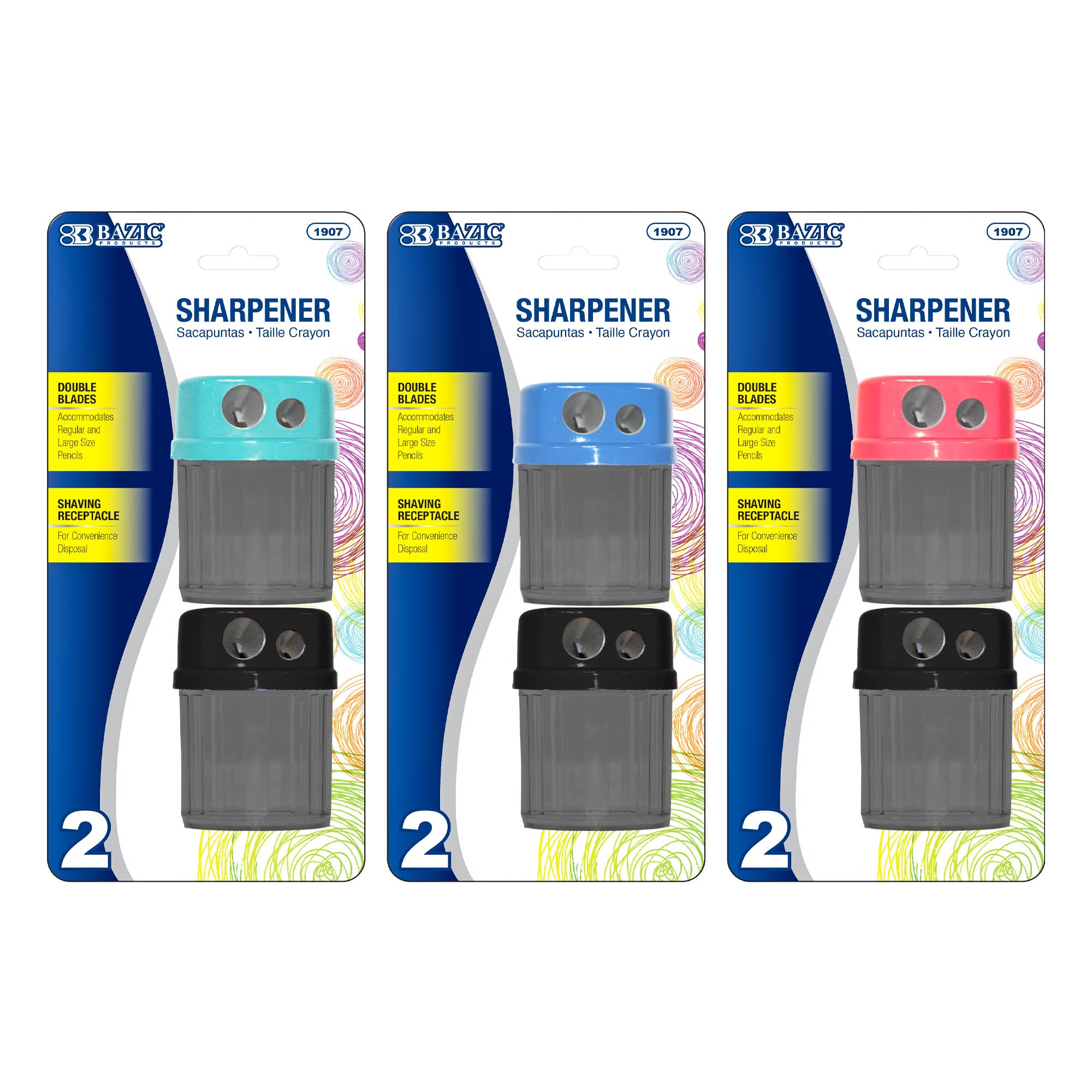 Owen Dual Hole Sharpener w/ Round Receptacle (2/Pack)