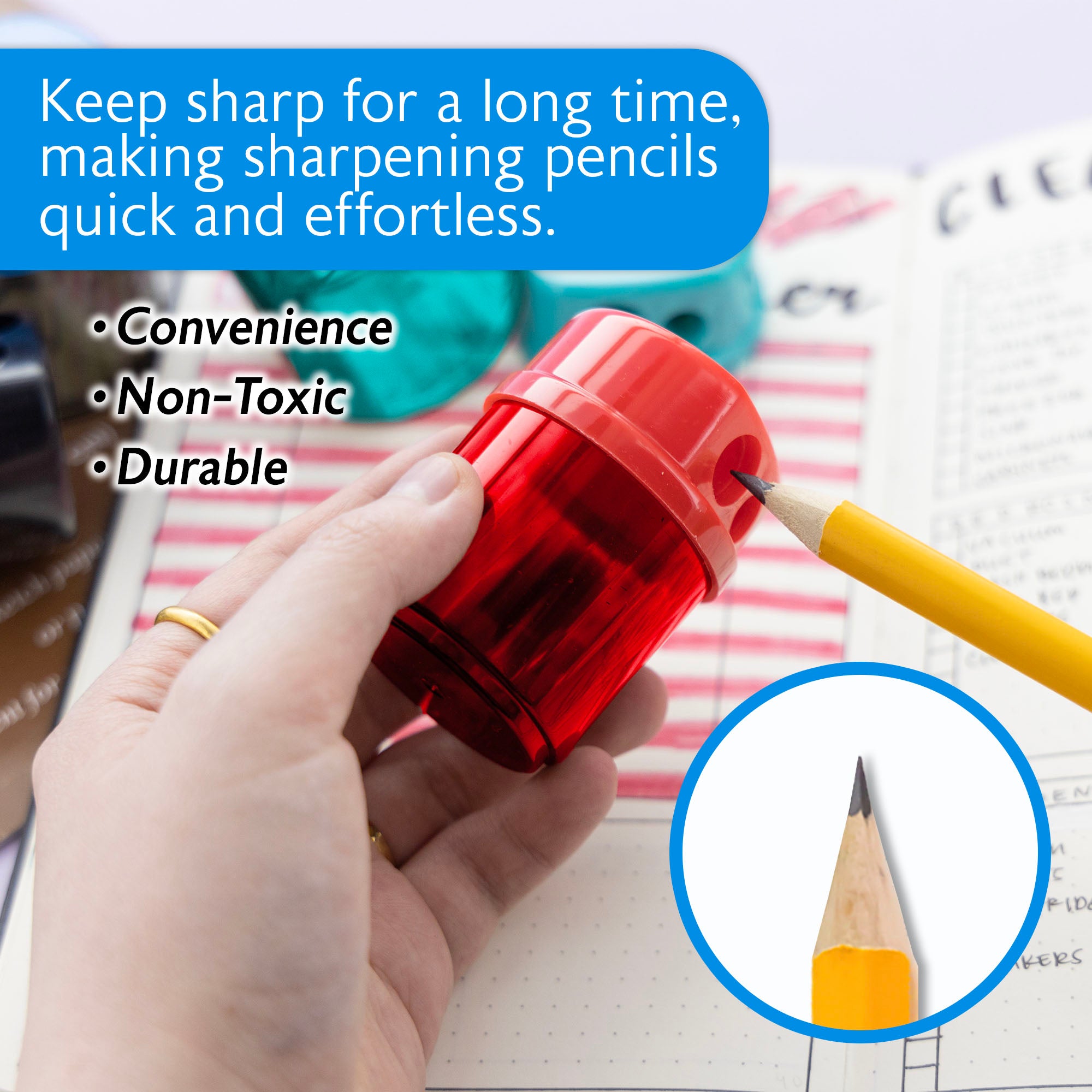 Owen Dual Hole Sharpener w/ Round Receptacle