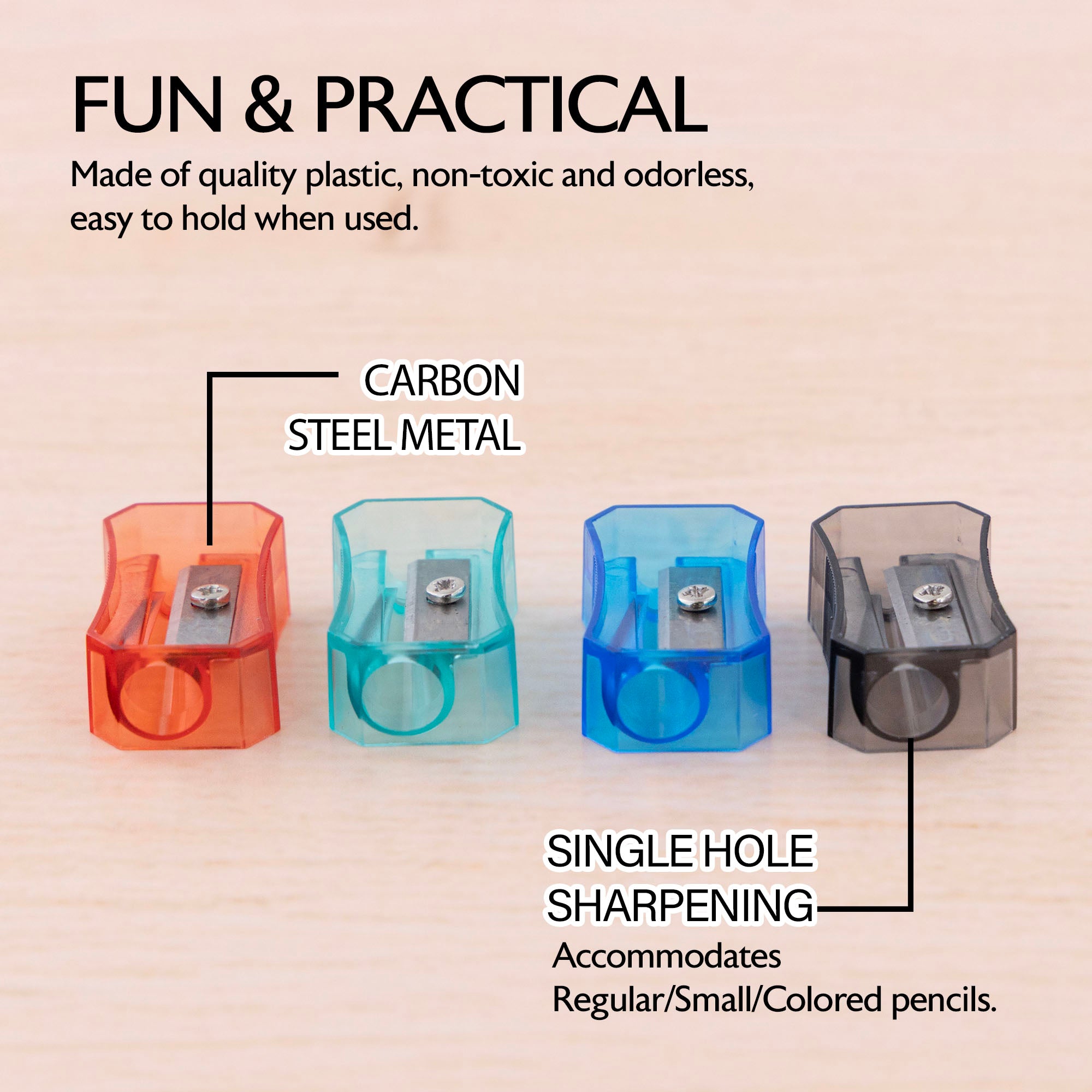Felix Square Transparent Pencil Sharpener (12/Pack)