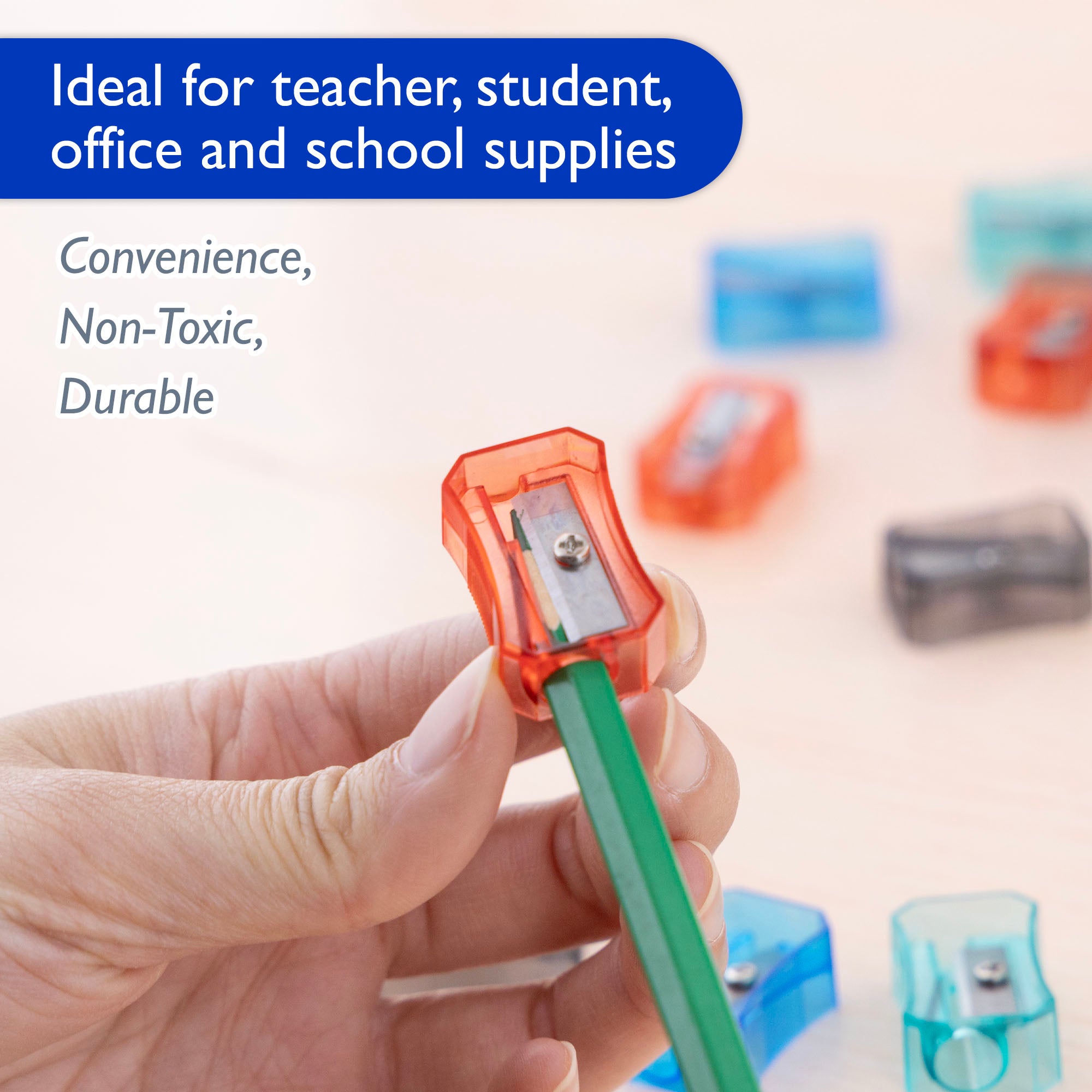 Felix Square Transparent Pencil Sharpener (12/Pack)