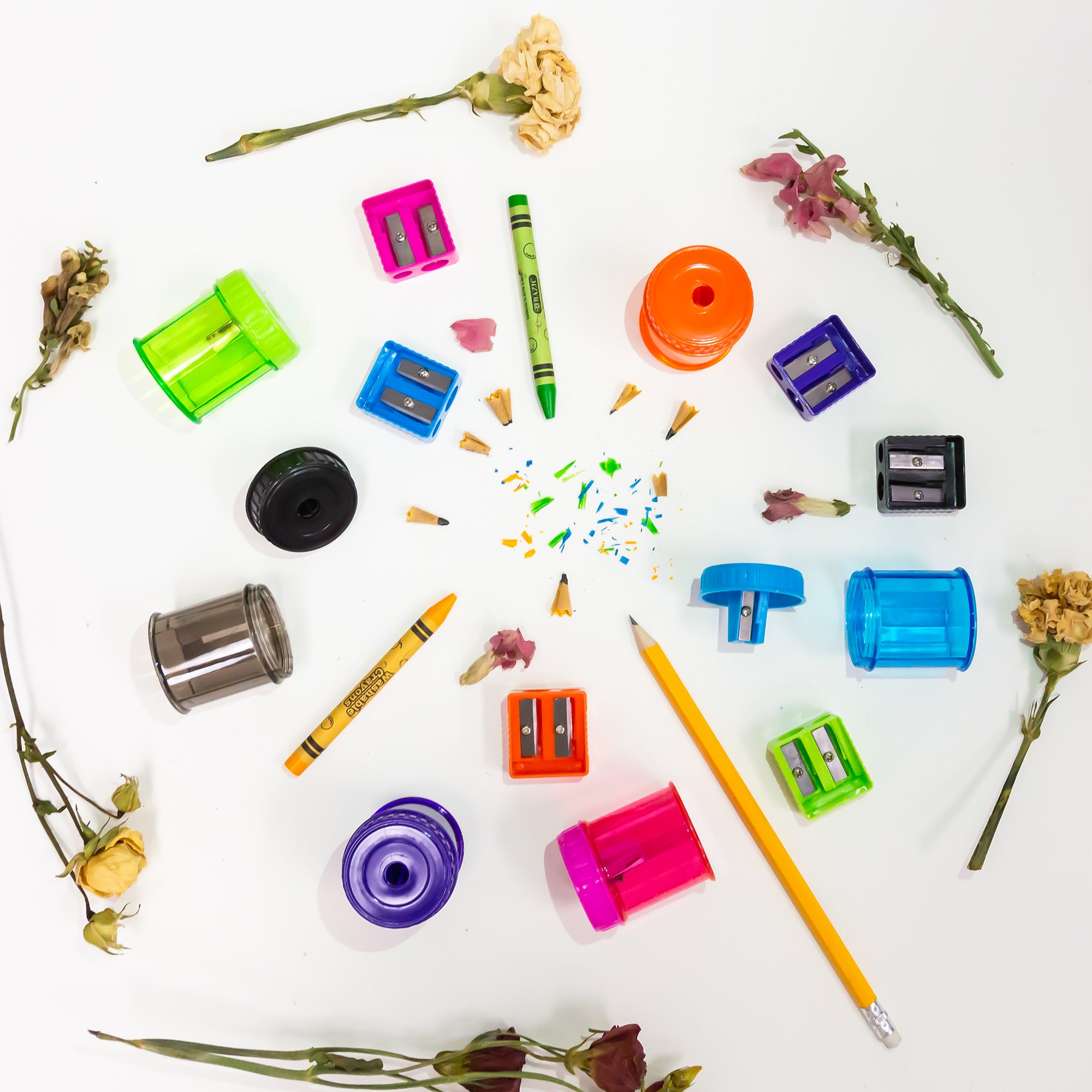 2 Dual Hole Sharpener + 2 Round Receptacle Sharpener