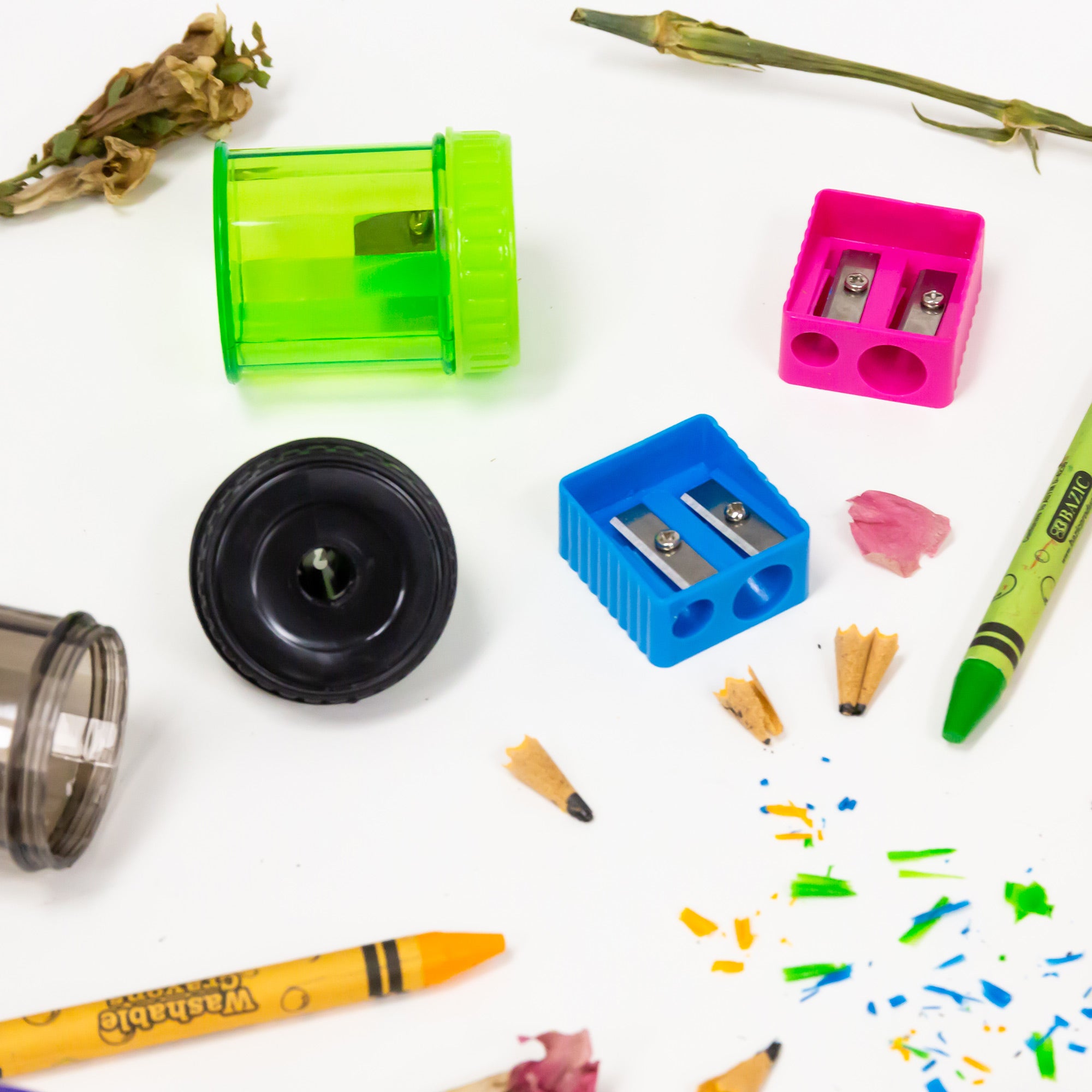 2 Dual Hole Sharpener + 2 Round Receptacle Sharpener