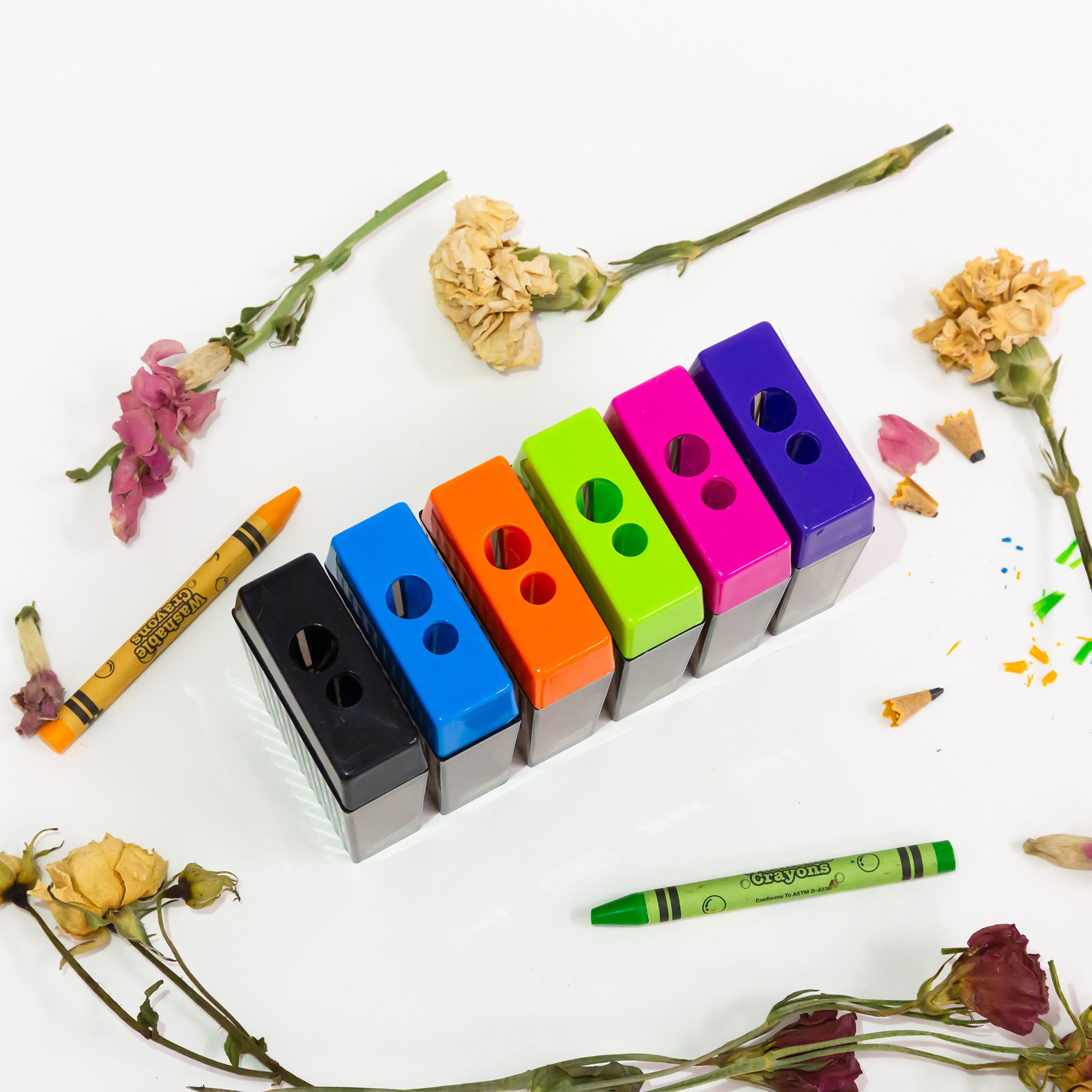 Harper Dual Hole Square Sharpener w/ Receptacle
