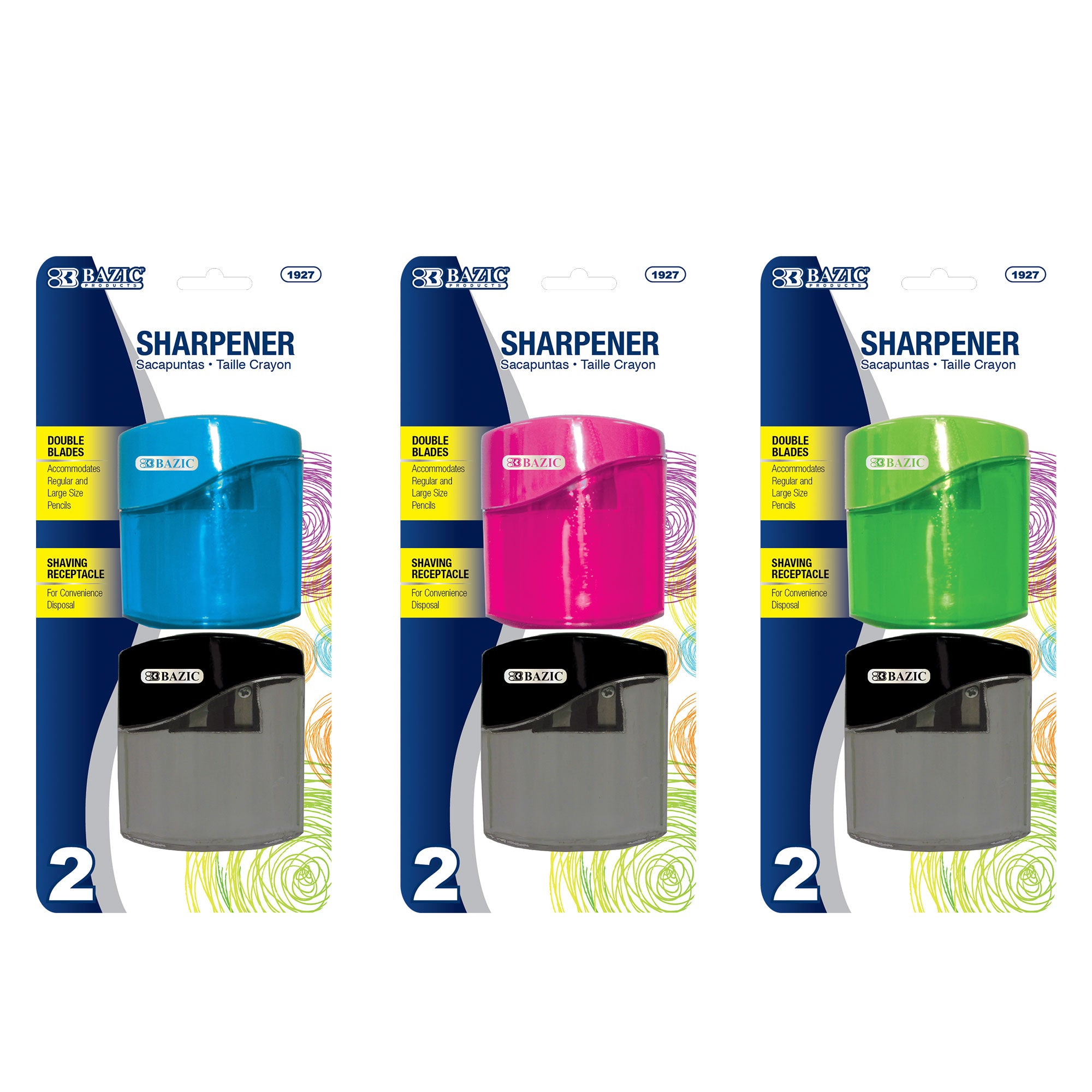 Sophie Dual Hole Sharpener w/ Square Receptacle (2/Pack)