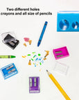 Dual Hole Square Receptacle Sharpener + Round Receptacle Sharpener
