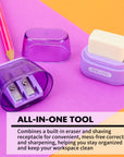 Mila Dual Hole Sharpener w/ Square Receptacle + Eraser