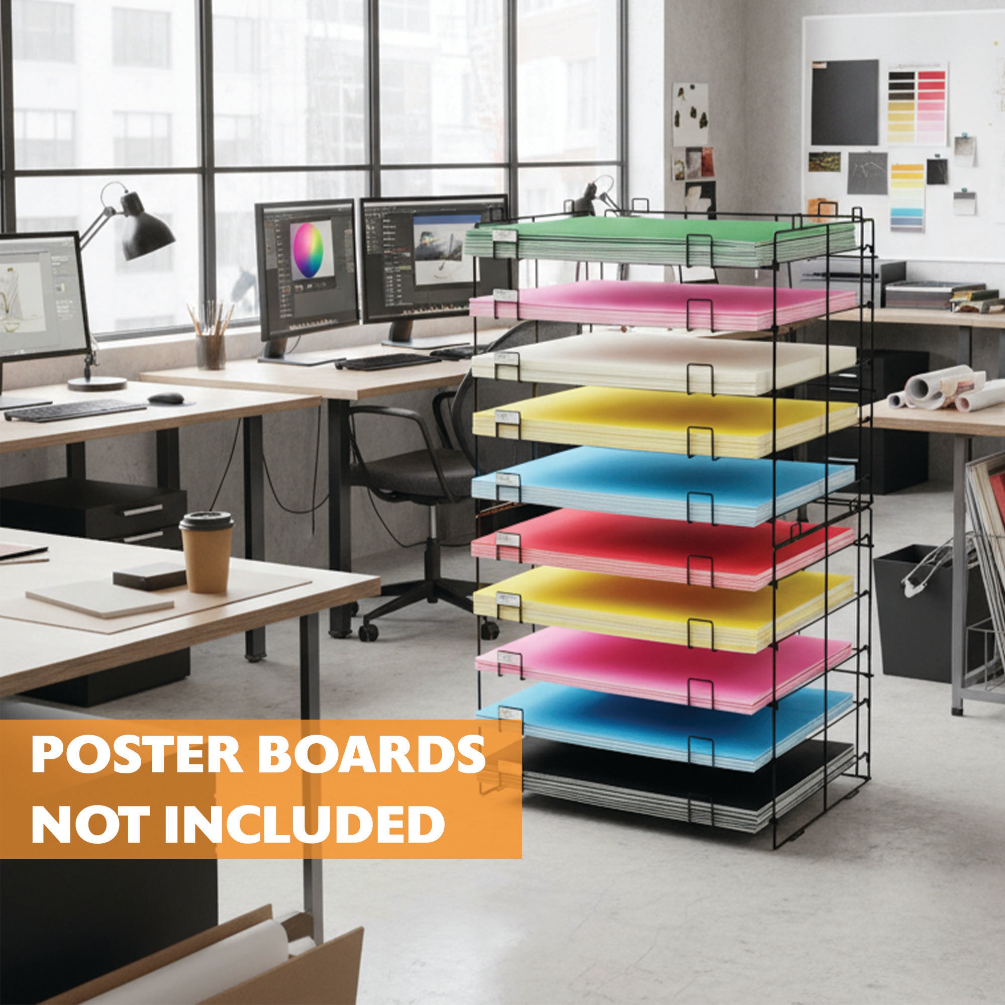 20" X 30" 10-Slots Foam Board Display Rack