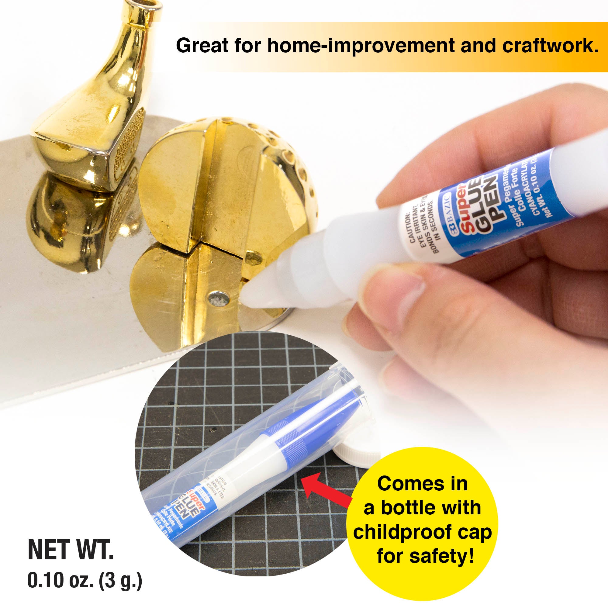 0.10 oz (3g) Super Glue Pen w/ Precision Tip Applicator