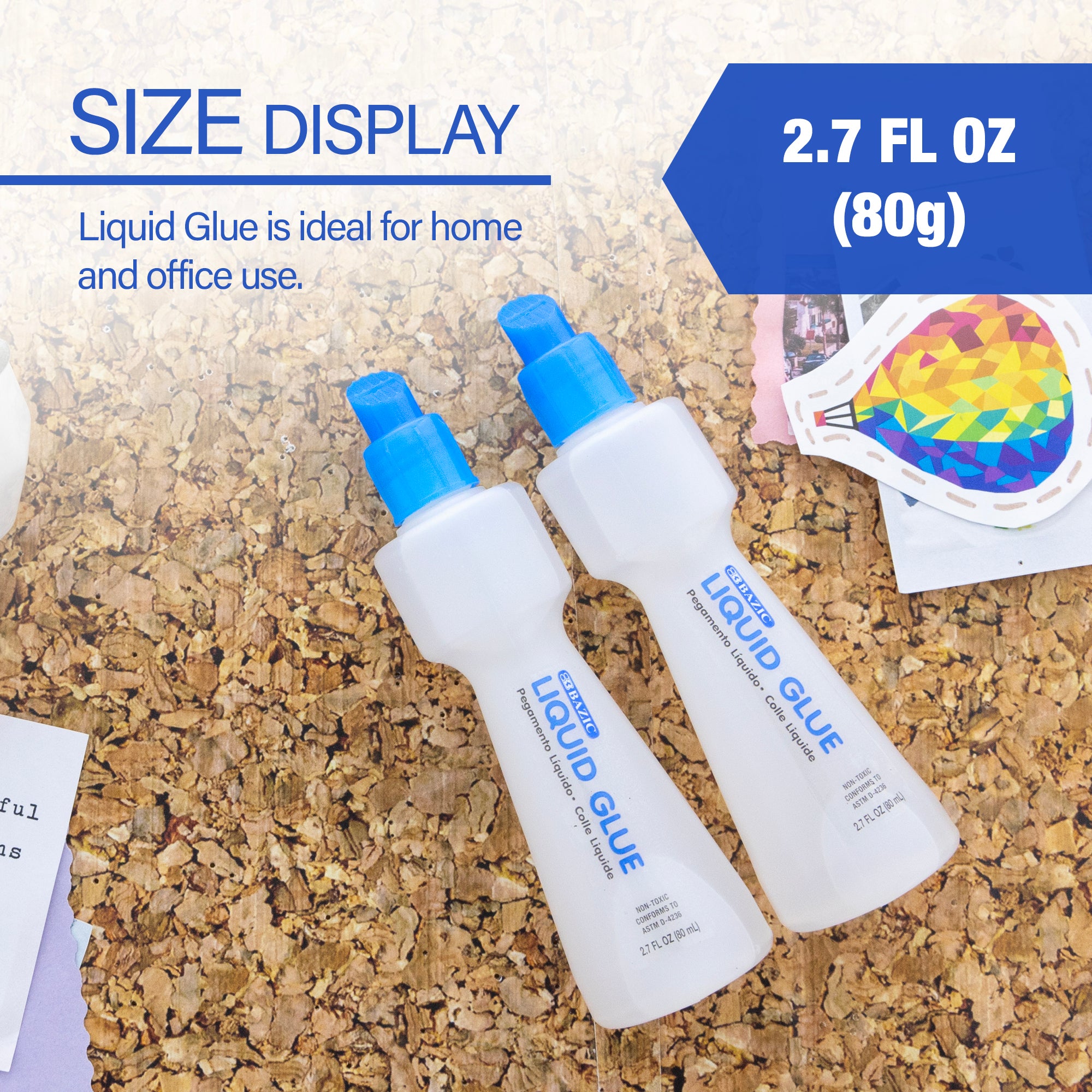 2.7 FL OZ (80 mL) Stationery Clear Glue (2/Pack)