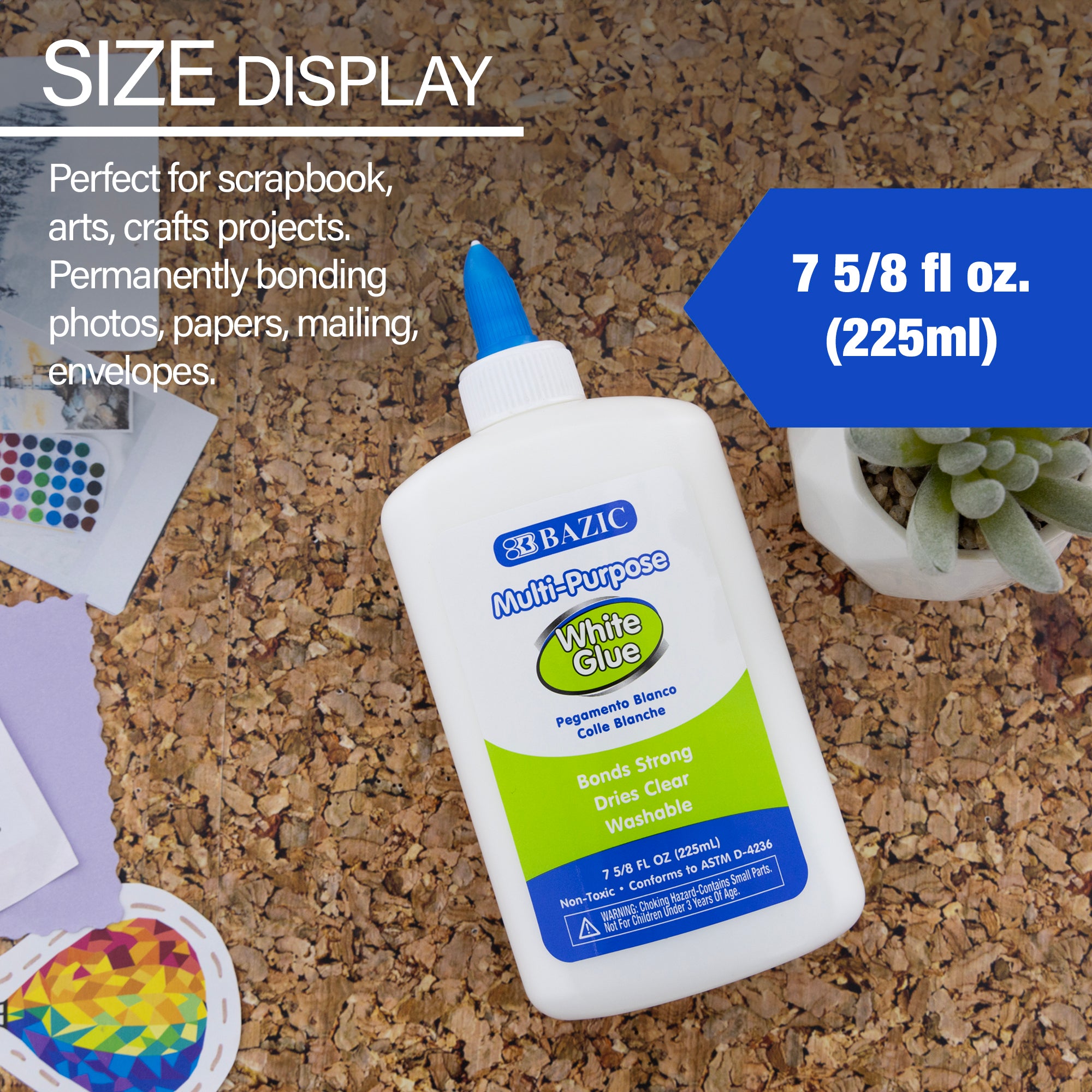 7 5/8 FL OZ (225 mL) Jumbo Washable White Glue