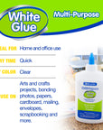 7 5/8 FL OZ (225 mL) Jumbo Washable White Glue