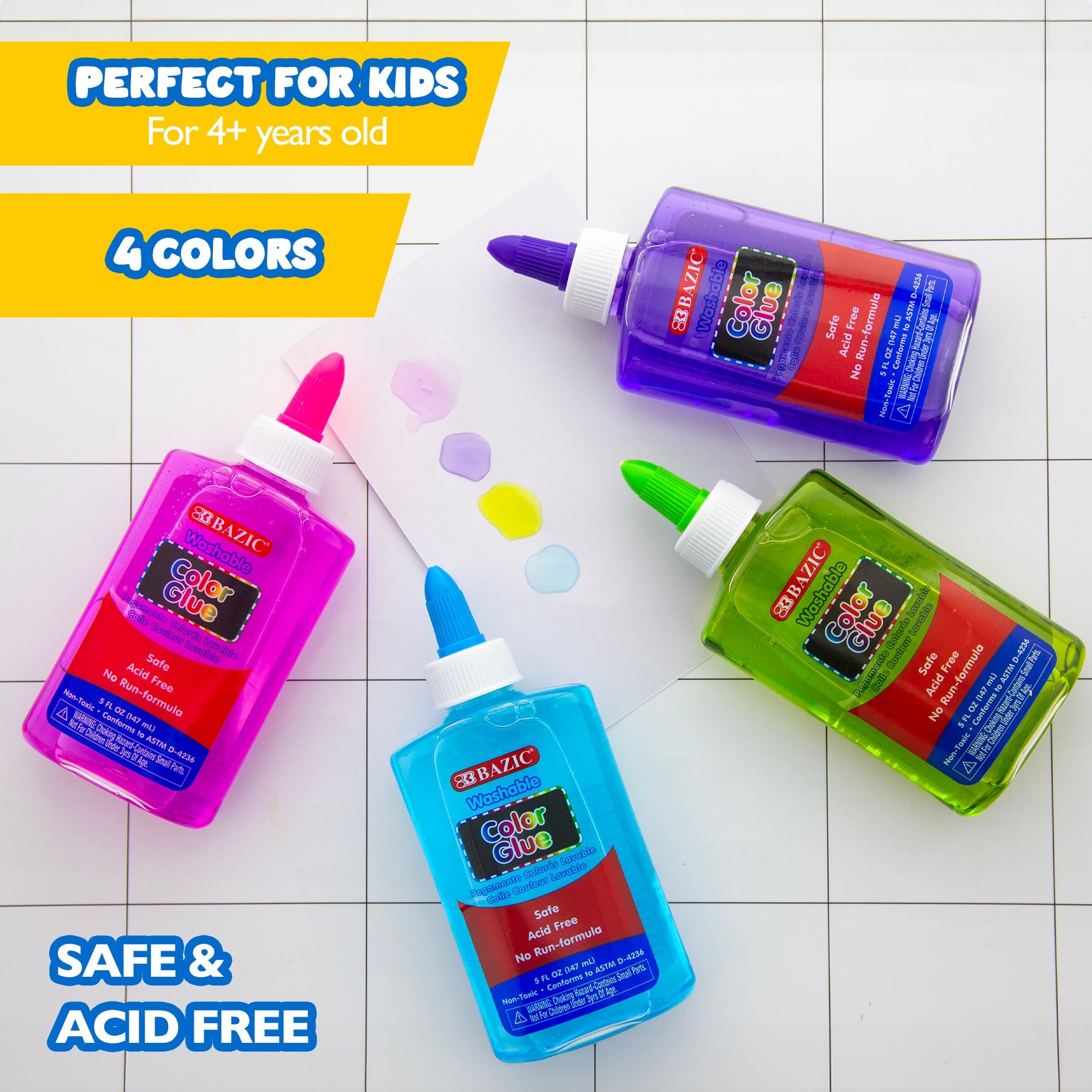 5 FL OZ (147 mL) Washable Clear Color School Glue