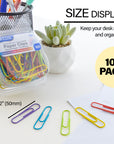Jumbo (50mm) Color Paper Clips (100/Pack)