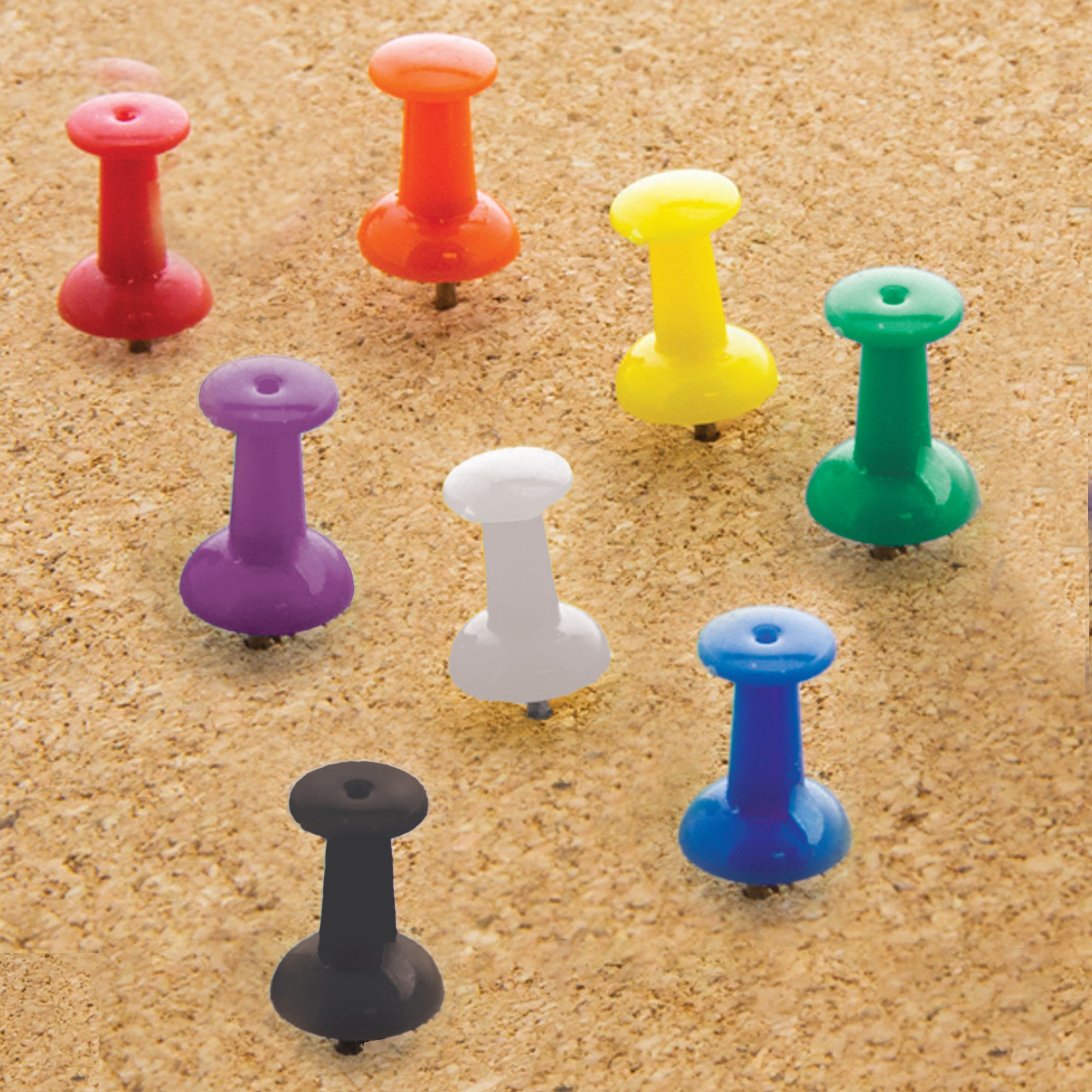 Assorted Color Push Pins (100/Pack)