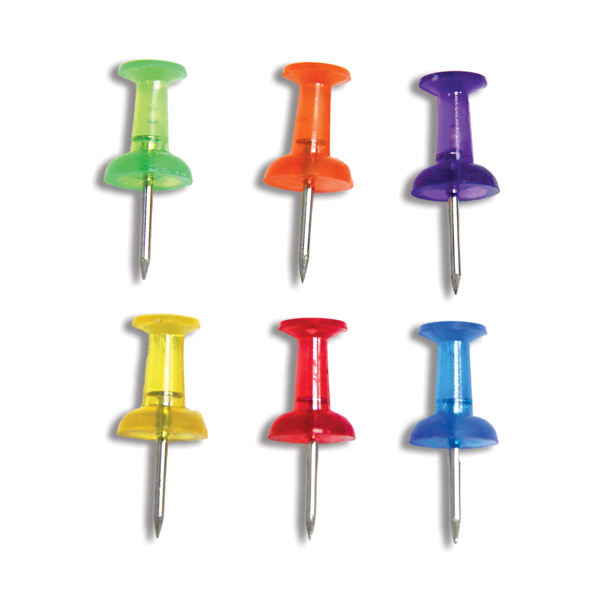 Assorted Translucent Color Push Pins (100/Pack)