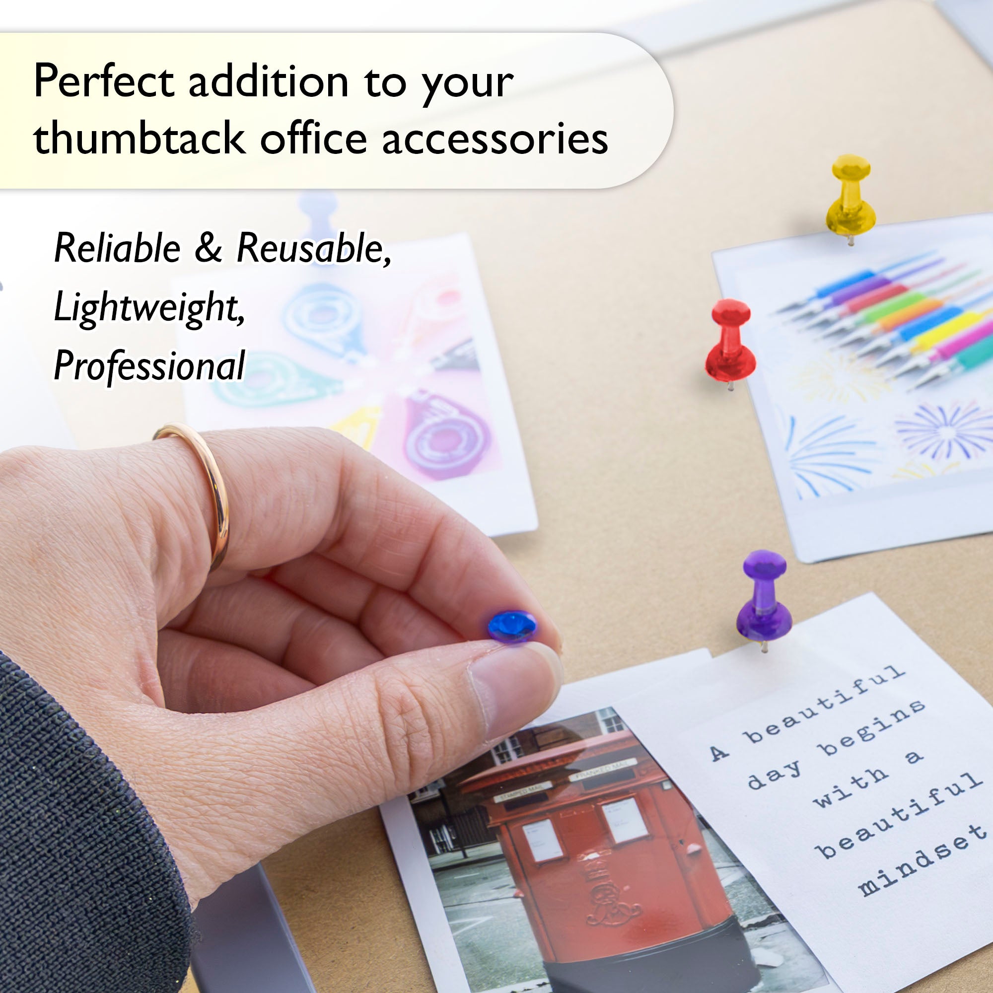 Assorted Translucent Color Push Pins (100/Pack)