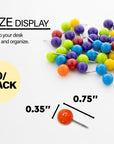 Assorted Color Round Push Pins (80/Pack)
