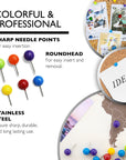 Assorted Color Round Push Pins (80/Pack)