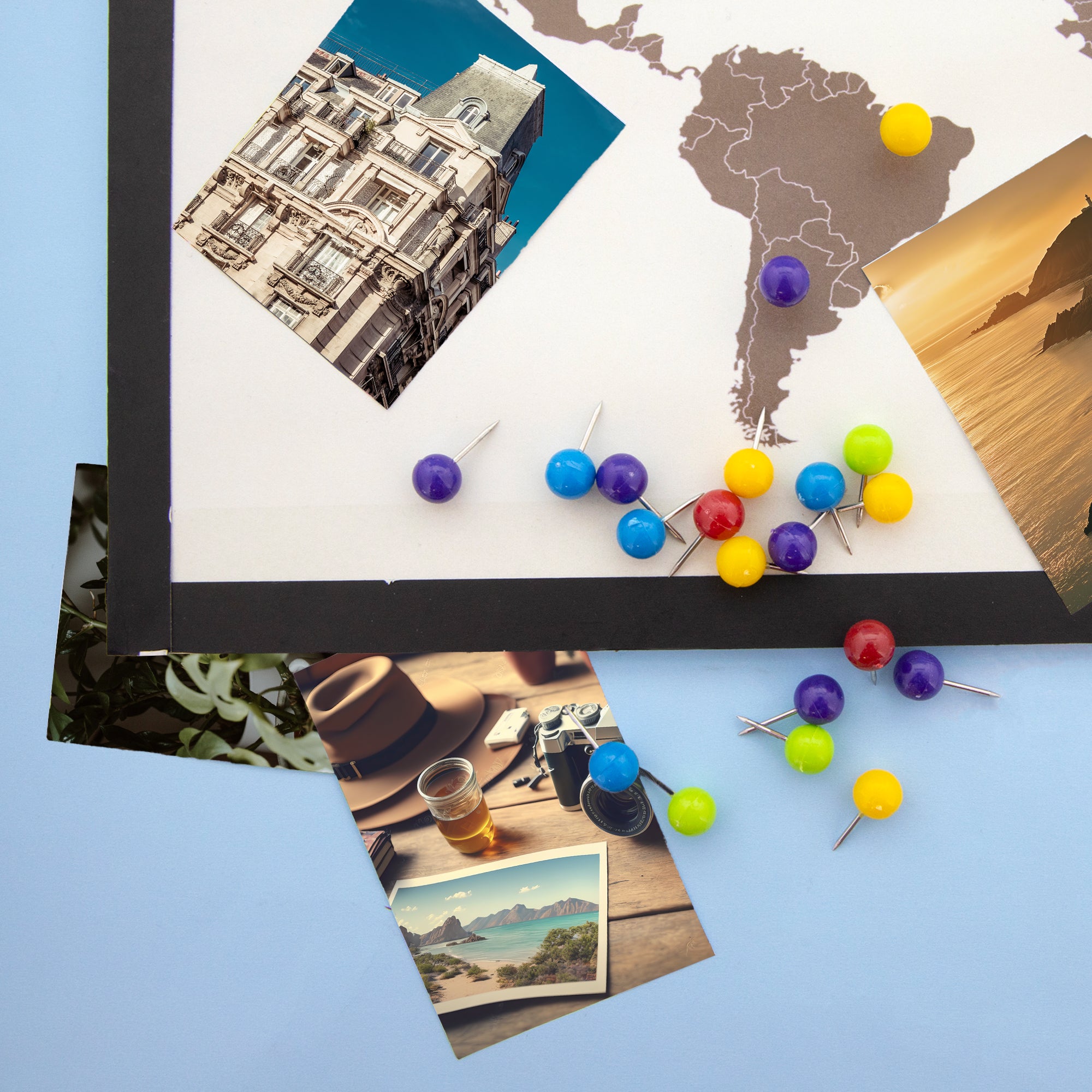 Assorted Color Round Push Pins (80/Pack)