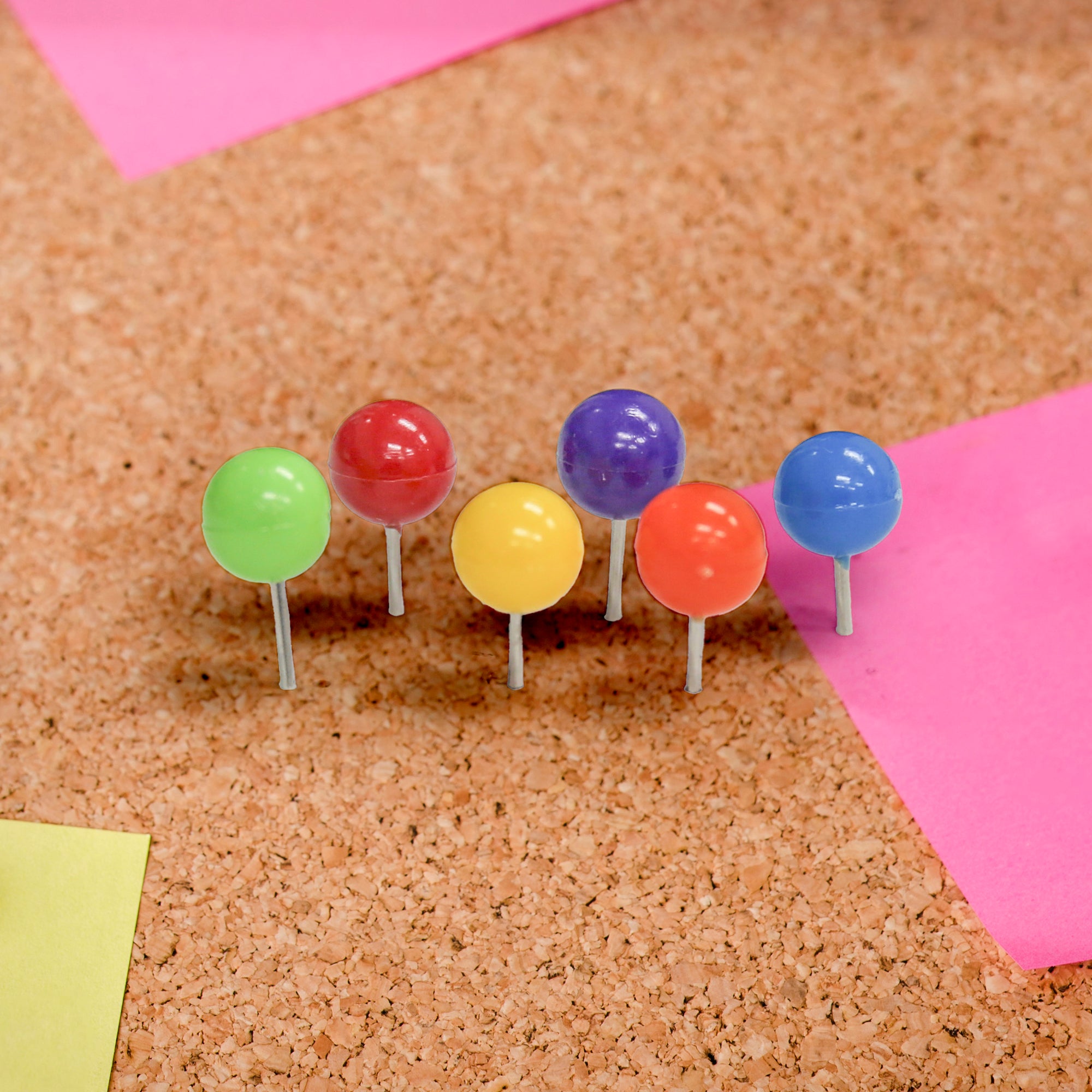 Assorted Color Round Push Pins (80/Pack)