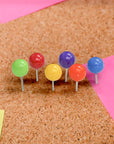 Assorted Color Round Push Pins (80/Pack)