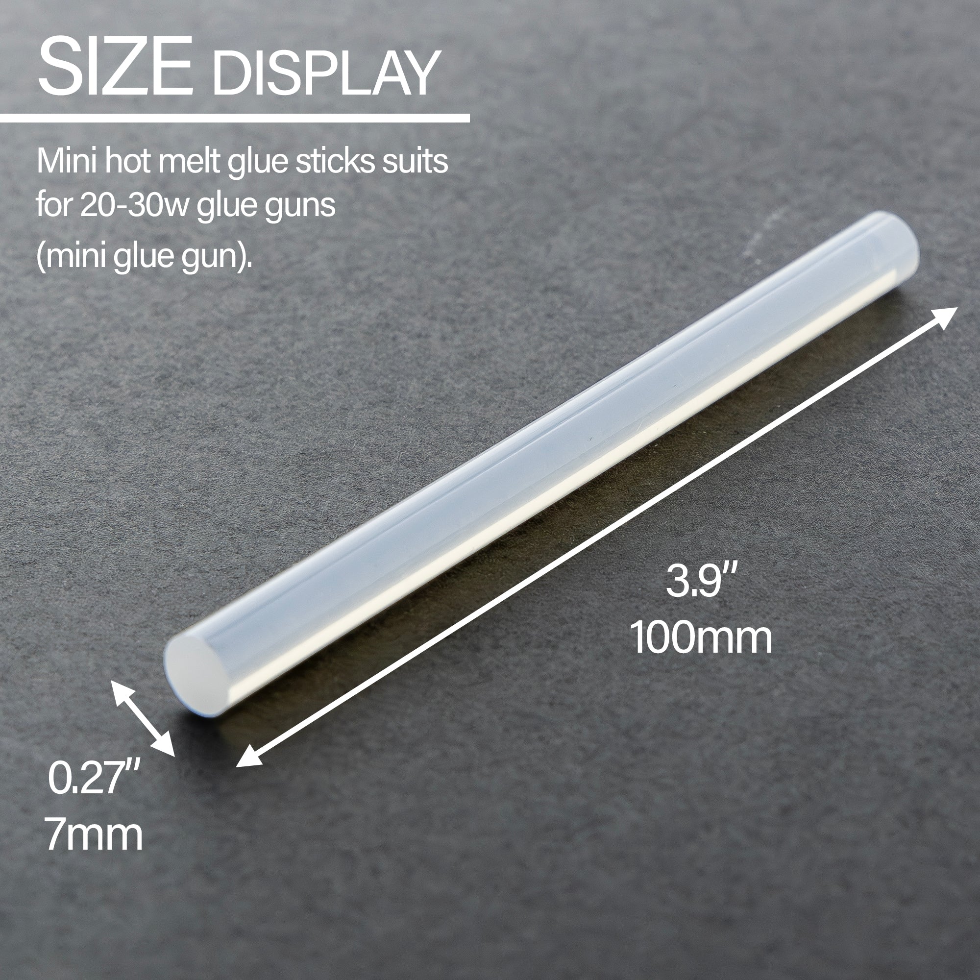 3.9" x 0.27" Dual Temp. Mini Hot Melt Glue Sticks (100/box)