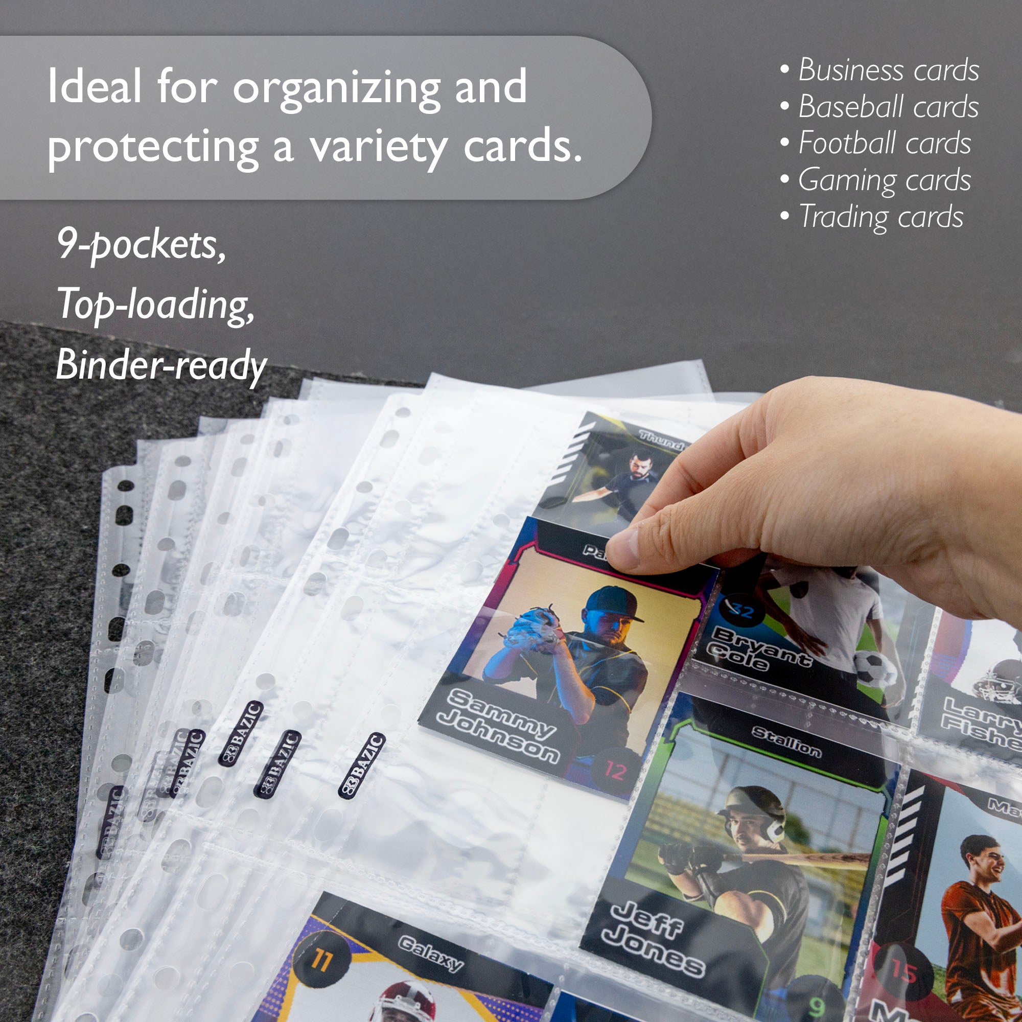 Top Loading 9-Pockets Trading Card Holders (100/Pack)
