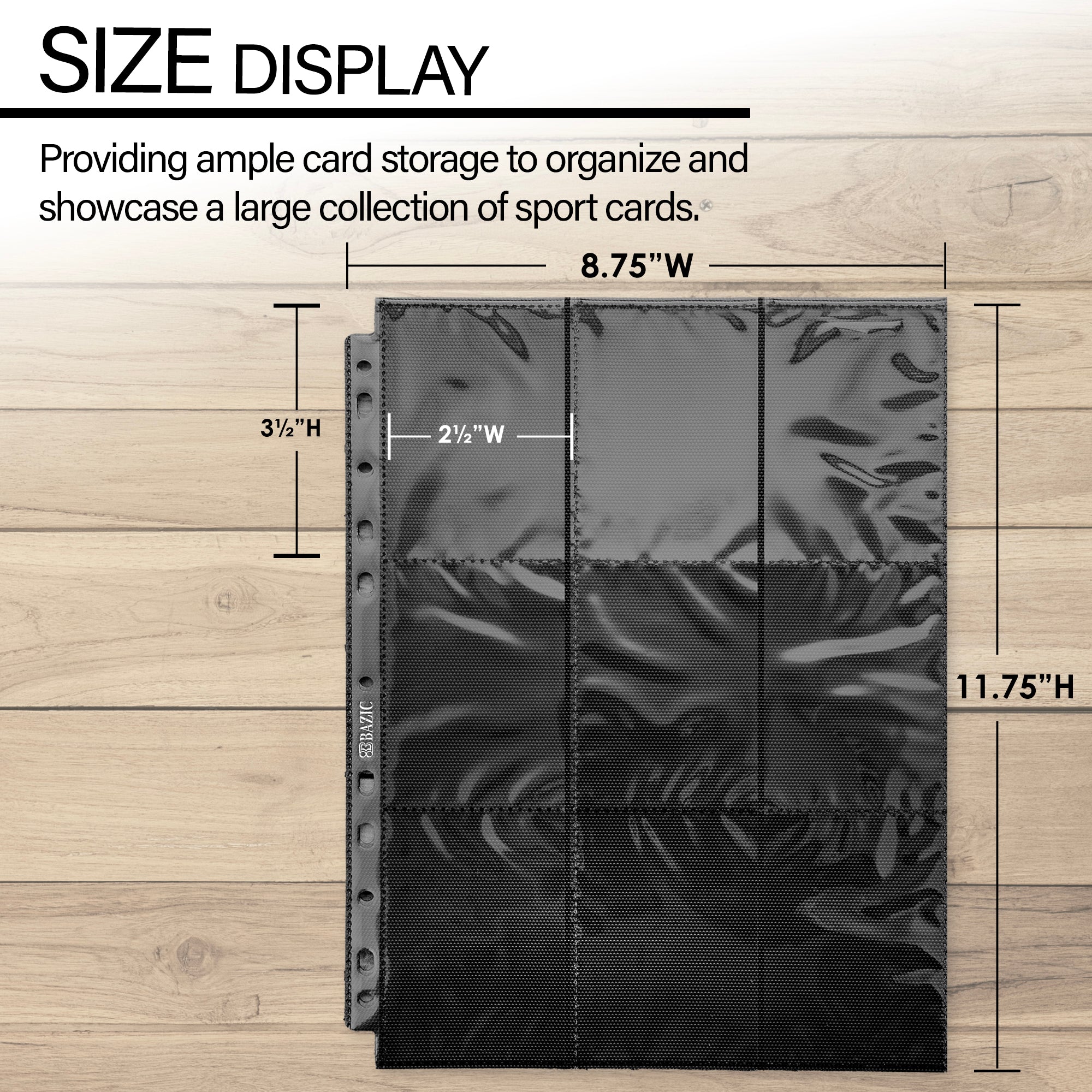Side Loading 9-Pockets Double Sided Trading Card Holders (5/Pack)
