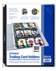 Side Loading 9-Pockets Double Sided Trading Card Holders (100/Pack)