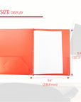 Red Color 2-Pockets Poly Portfolio w/ 3 Prongs