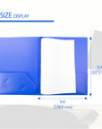 Blue Color 2-Pockets Poly Portfolio w/ 3 Prongs