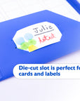 Blue Color 2-Pockets Poly Portfolio w/ 3 Prongs