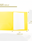 Yellow Color 2-Pockets Poly Portfolio w/ 3 Prongs