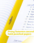 Yellow Color 2-Pockets Poly Portfolio w/ 3 Prongs