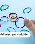 1" Assorted Color Metal Book Rings (10/Pack)